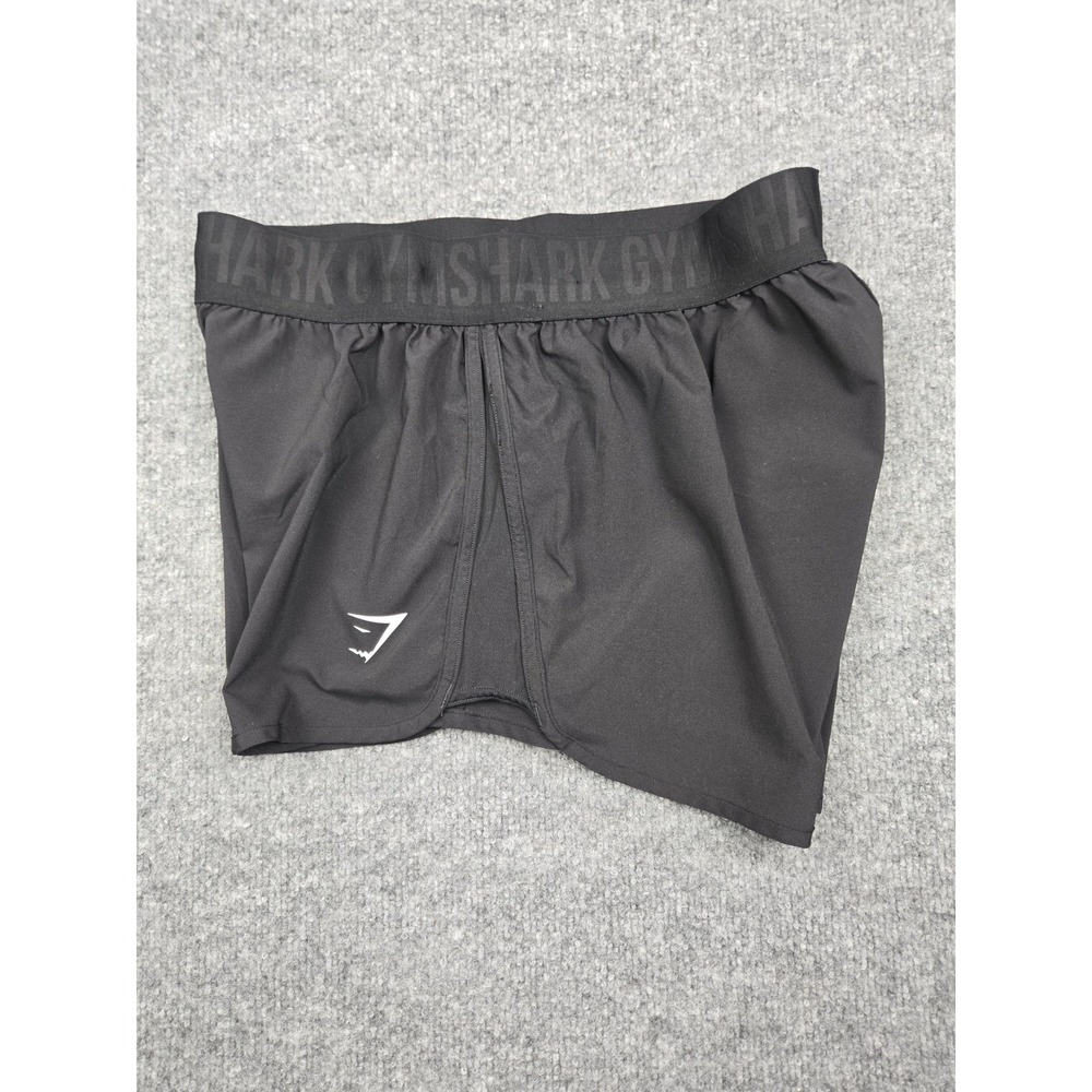 Gymshark Womens Running Shorts Size M Black Athletic Workout Training Logo #1164